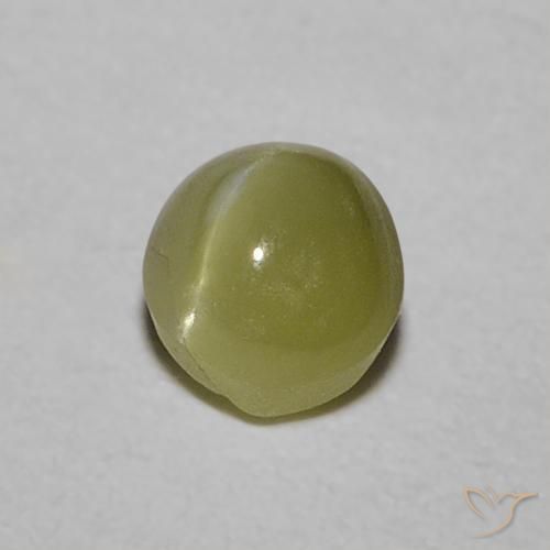Crisoberillo effetto occhio di gatto Verde giallastro naturale da 0.52 ct, Ovale, Traslucido