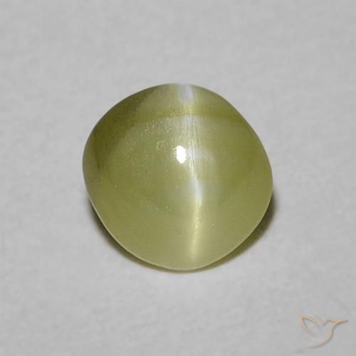 0.47ct Naturale Verde giallastro Crisoberillo effetto occhio di gatto, Ovale, Traslucido