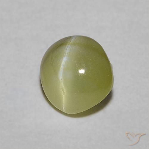 Crisoberillo effetto occhio di gatto Verde giallastro naturale da 0.47 ct, Ovale, Traslucido