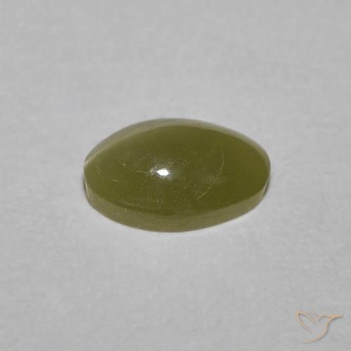 Crisoberillo effetto occhio di gatto Verde giallastro naturale da 0.54 ct, Ovale, Traslucido