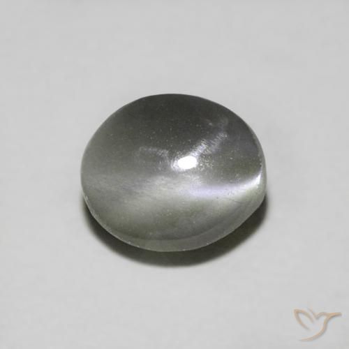 0.94ct Naturale Grigio acciaio Crisoberillo effetto occhio di gatto, Ovale, Traslucido