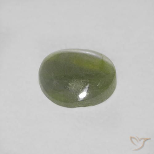 Crisoberillo effetto occhio di gatto Verde terroso naturale da 0.39 ct, Rotondo, Traslucido