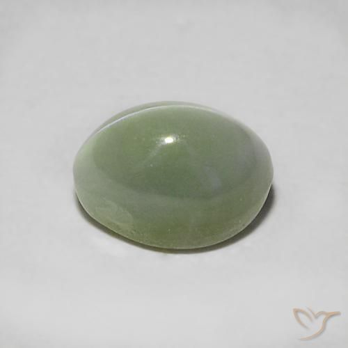 Chrysoberyl cat's eye naturale verde da 0,90 ct, taglio ovale, traslucido