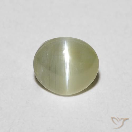 0.72ct Naturale Verde terroso Crisoberillo effetto occhio di gatto, Ovale, Traslucido