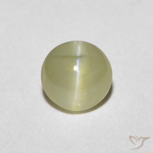 0.59ct Naturale Verde caldo Crisoberillo effetto occhio di gatto, Ovale, Traslucido