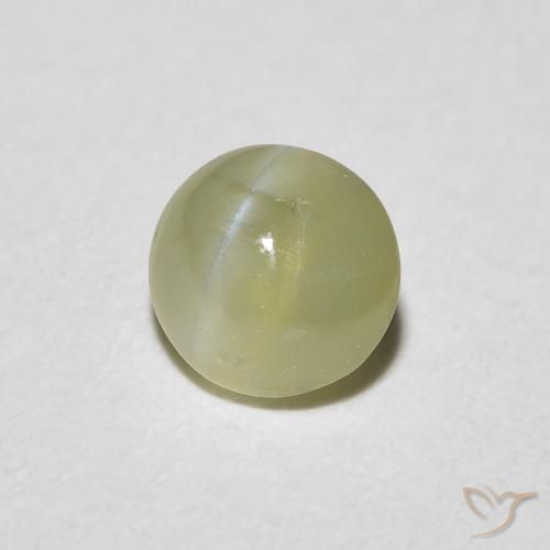 Crisoberillo effetto occhio di gatto Verde caldo naturale da 0.59 ct, Ovale, Traslucido