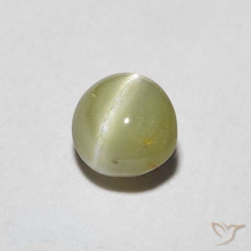 Crisoberillo effetto occhio di gatto Caldo bosco verde naturale da 0.48 ct, Ovale, Traslucido