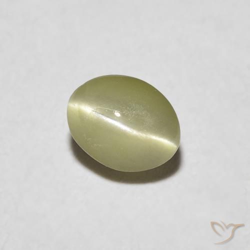 Crisoberillo effetto occhio di gatto Verde giallastro naturale da 0.39 ct, Ovale, Traslucido
