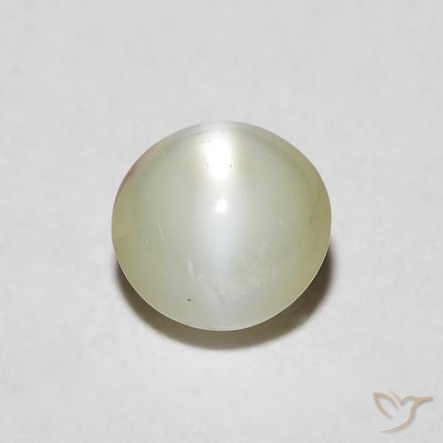 0.92ct Naturale Giallo grigiastro-verde Crisoberillo effetto occhio di gatto, Ovale, Traslucido