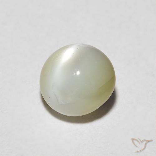 Crisoberillo effetto occhio di gatto Giallo grigiastro-verde naturale da 0.92 ct, Ovale, Traslucido