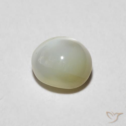 Crisoberillo effetto occhio di gatto Giallo grigiastro-verde naturale da 0.92 ct, Ovale, Traslucido