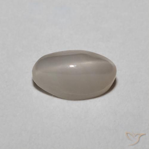 0.77ct Naturale Grigio molto chiaro Crisoberillo effetto occhio di gatto, Ovale, Traslucido
