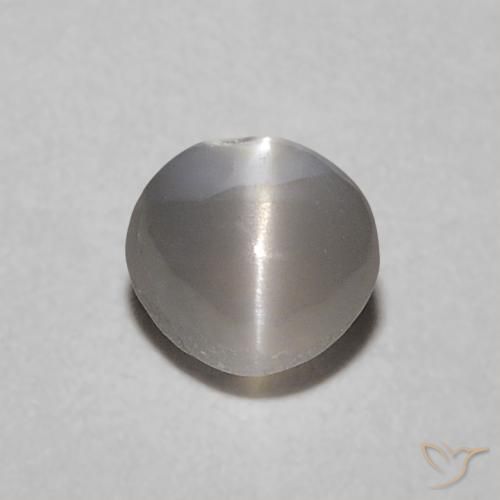0.38ct Naturale Warm Grey Crisoberillo effetto occhio di gatto, Ovale, Traslucido