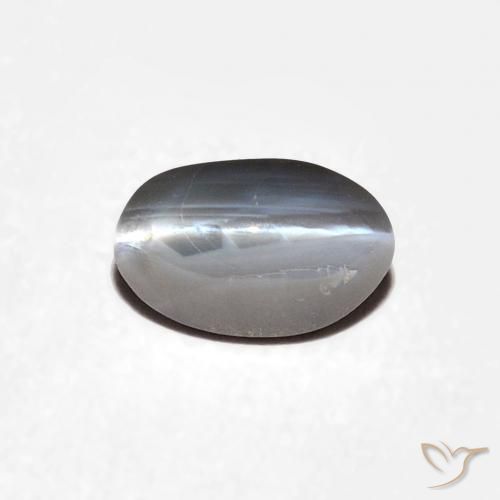 0.70ct Naturale Grigio medio Crisoberillo effetto occhio di gatto, Ovale, Opaco
