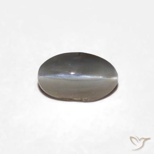 0.29ct Naturale Grigio molto chiaro Crisoberillo effetto occhio di gatto, Ovale, Opaco