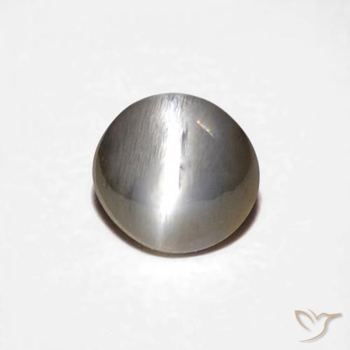 0.50ct Naturale Grigio molto chiaro Crisoberillo effetto occhio di gatto, Ovale, Opaco