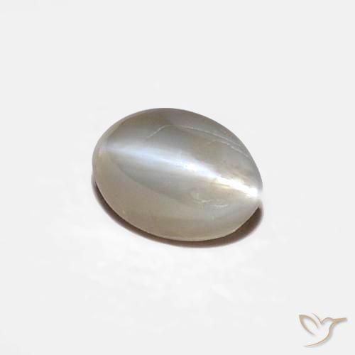0.34ct Naturale Grigio molto chiaro Crisoberillo effetto occhio di gatto, Ovale, Opaco