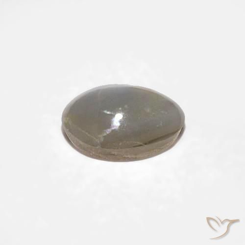 Crisoberillo effetto occhio di gatto Grigio molto chiaro naturale da 0.34 ct, Ovale, Opaco