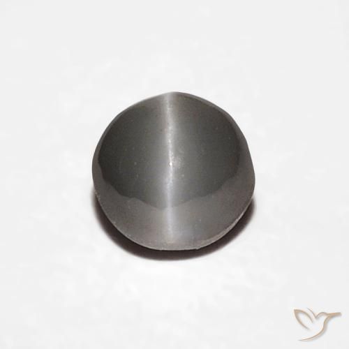 0.38ct Naturale Grigio molto chiaro Crisoberillo effetto occhio di gatto, Ovale, Opaco