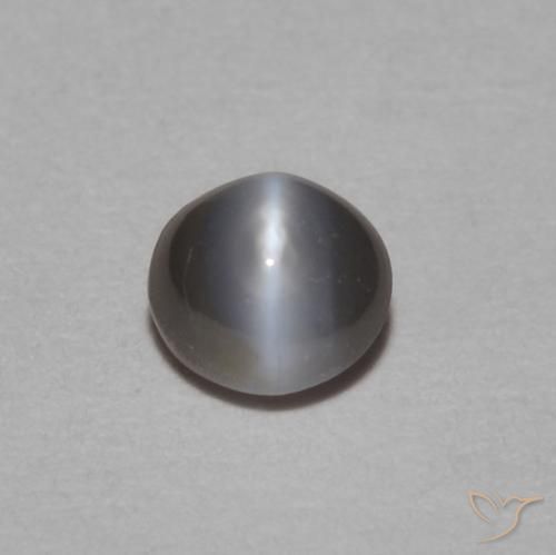 0.29ct Naturale Grigio scuro Crisoberillo effetto occhio di gatto, Ovale, Opaco