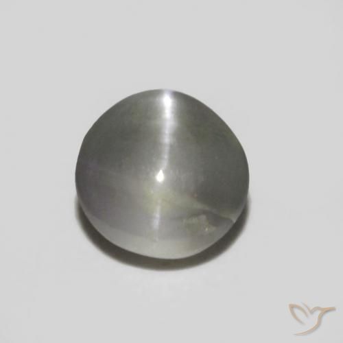 0.36ct Naturale Reddish Grey Crisoberillo effetto occhio di gatto, Ovale, Opaco