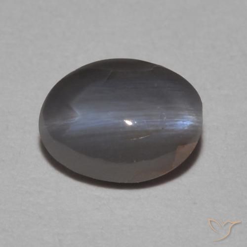 0.62ct Naturale Grigio medio Crisoberillo effetto occhio di gatto, Ovale, Opaco