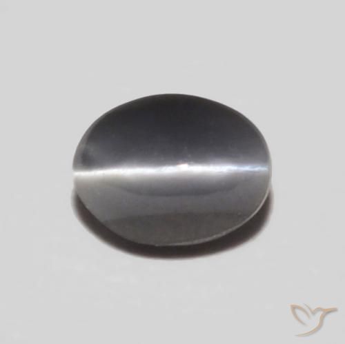 0.30ct Naturale Grigio medio Crisoberillo effetto occhio di gatto, Ovale, Opaco