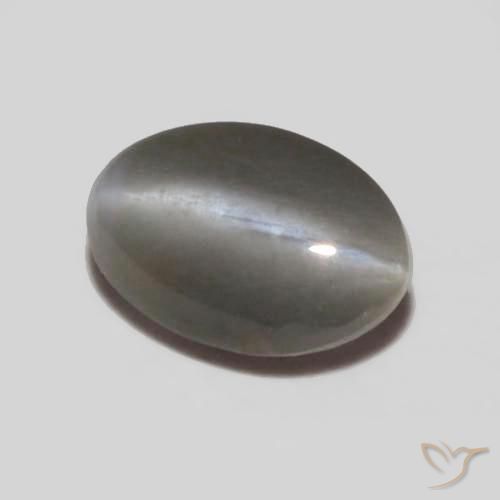 0.25ct Naturale Grigio medio Crisoberillo effetto occhio di gatto, Ovale, Opaco