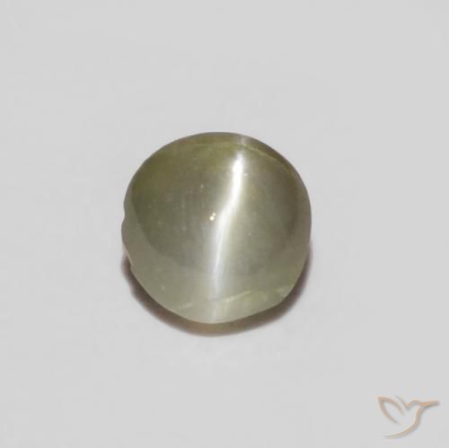 0.14ct Naturale Grigio chiaro Crisoberillo effetto occhio di gatto, Ovale, Opaco