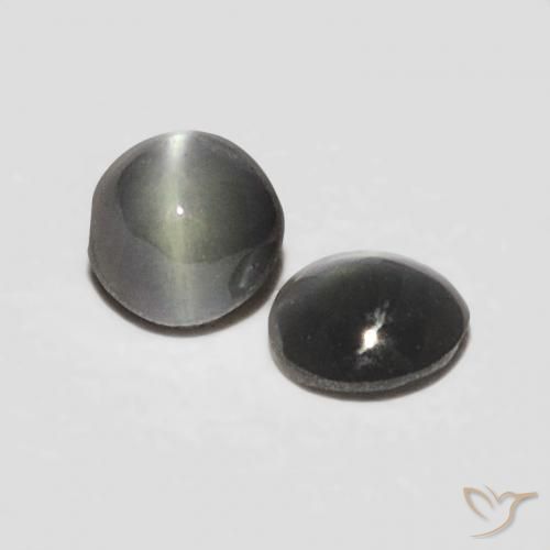 Gemme di Crisoberillo effetto occhio di gatto Nero grigiastro naturale da 0.36 ct, Ovale, Opaco