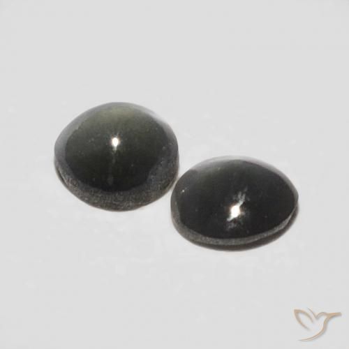 Gemme di Crisoberillo effetto occhio di gatto Nero grigiastro naturale da 0.36 ct, Ovale, Opaco