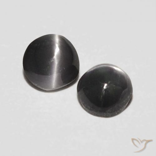 Gemme di Crisoberillo effetto occhio di gatto Grigio scuro naturale da 0.41 ct, Ovale, Opaco