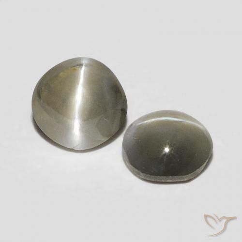 Gemme di Crisoberillo effetto occhio di gatto Grigio molto chiaro naturale da 0.38 ct, Ovale, Opaco