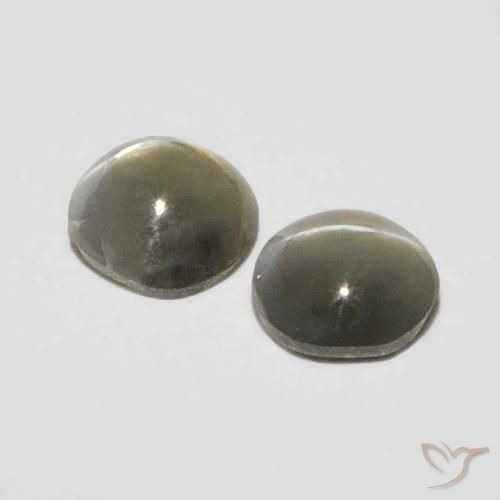 Gemme di Crisoberillo effetto occhio di gatto Grigio molto chiaro naturale da 0.38 ct, Ovale, Opaco