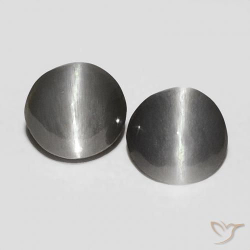 0.41ctw Naturale Grigio medio Crisoberillo effetto occhio di gatto, Ovale, Opaco