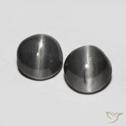 0.76ctw Naturale Grigio medio Crisoberillo effetto occhio di gatto, Ovale, Opaco