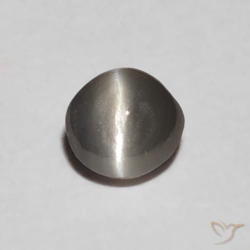 0.16ct Naturale Grigio medio Crisoberillo effetto occhio di gatto, Ovale, Opaco
