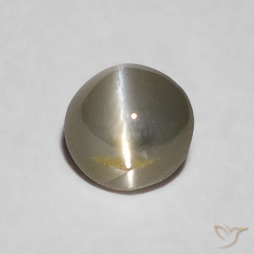 0.20ct Naturale Grigio molto chiaro Crisoberillo effetto occhio di gatto, Ovale, Opaco