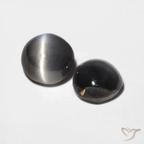Gemme di Crisoberillo effetto occhio di gatto Grigio argento naturale da 0.67 ct, Ovale, Opaco