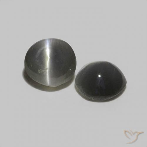 Gemme di Crisoberillo effetto occhio di gatto Grigio acciaio naturale da 0.35 ct, Rotondo, Opaco