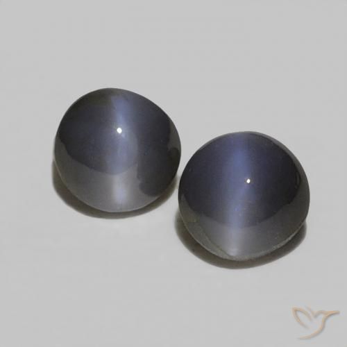 0.51ctw Naturale Grigio nero Crisoberillo effetto occhio di gatto, Ovale, Opaco