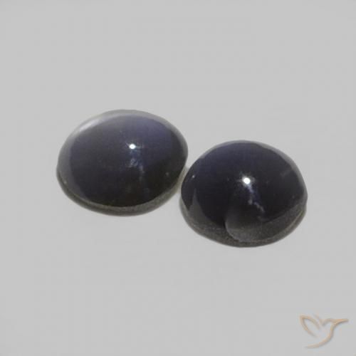 Gemme di Crisoberillo effetto occhio di gatto Grigio nero naturale da 0.44 ct, Rotondo, Opaco
