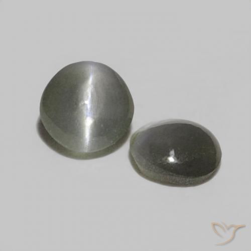 Gemme di Crisoberillo effetto occhio di gatto Grigio medio naturale da 0.37 ct, Ovale, Opaco