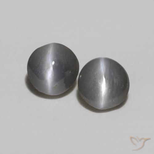 0.35ctw Naturale Grigio Crisoberillo effetto occhio di gatto, Ovale, Opaco