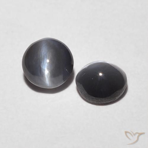 Gemme di Crisoberillo effetto occhio di gatto Grigio medio naturale da 0.47 ct, Rotondo, Opaco