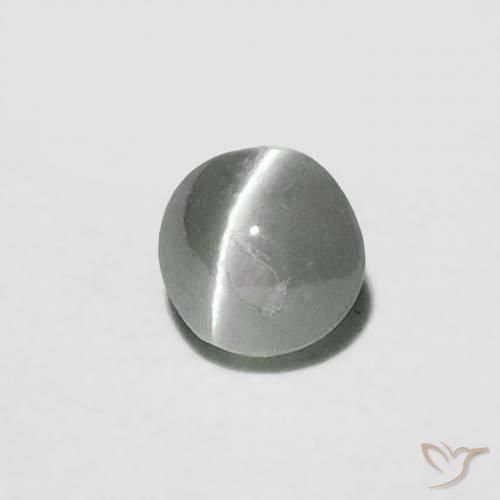 Crisoberillo effetto occhio di gatto Medium Dark-Grey naturale da 0.16 ct, Rotondo, Opaco