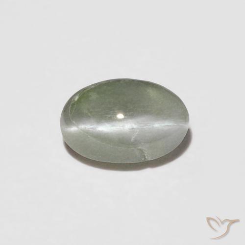 0.26ct Naturale Verde giallastro Crisoberillo effetto occhio di gatto, Ovale, Opaco