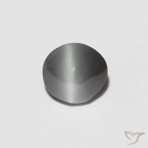 0.16ct Naturale Grigio verdastro pallido Crisoberillo effetto occhio di gatto, Ovale, Opaco