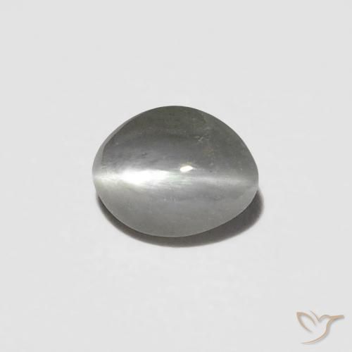0.23ct Naturale Grigio molto chiaro Crisoberillo effetto occhio di gatto, Ovale, Opaco