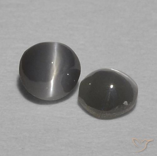 Gemme di Crisoberillo effetto occhio di gatto Grigio verdastro pallido naturale da 0.35 ct, Rotondo, Opaco